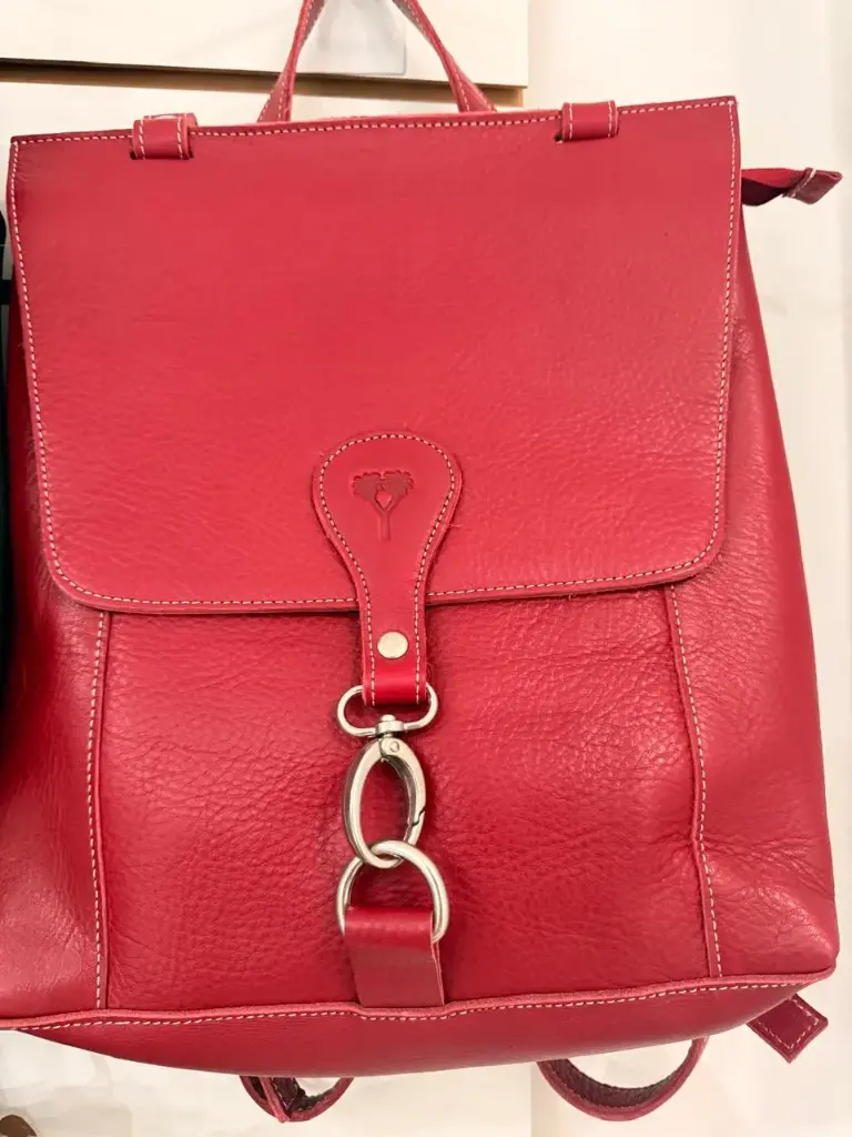 MOCHILA IVANA CUERO ROJA (7025)