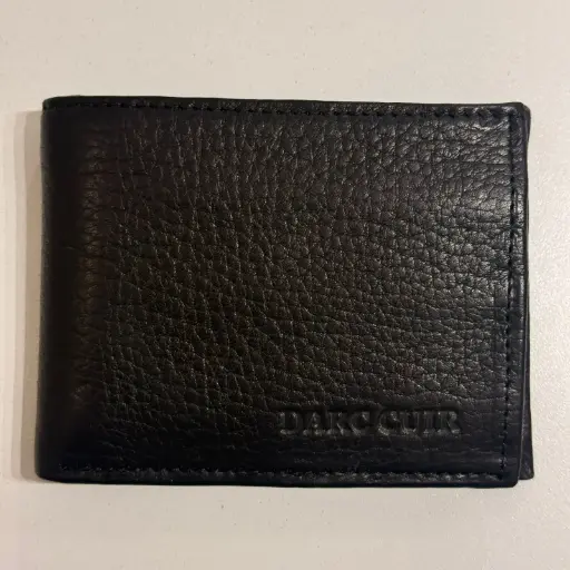 [BIL-012N] BILLETERA C/PORTAD EXTRAIBLE CUERO NEGRO (2051)