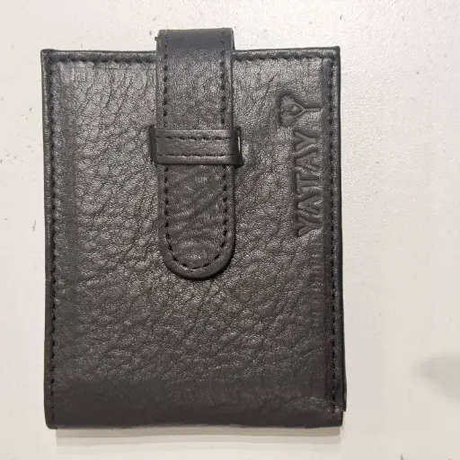 [BIL-001N] BILLETERA CON RABILLO CUERO NEGRO (8143)