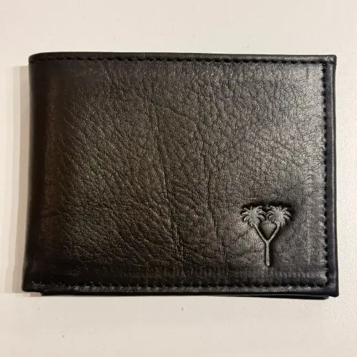 [BIL-011N] BILLETERA CUERO 1 VOLANTE NEGRA (8142)