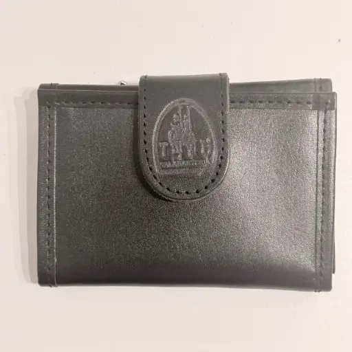 [BIL-006N] BILLETERA TRIPLE DAMA CUERO NEGRA (110)