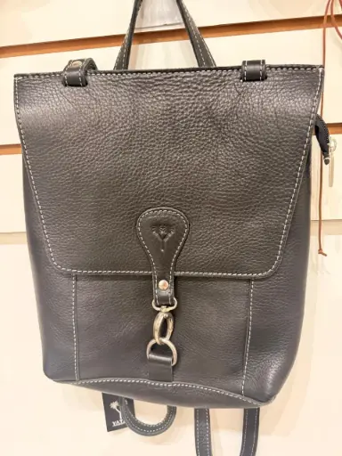 [MOC-004N] MOCHILA IVANA CUERO NEGRA (7025)